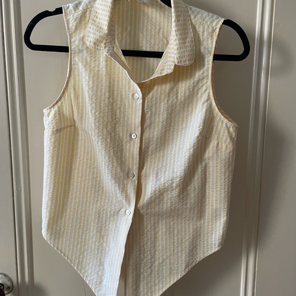 Sezane Claudia yellow and white shirt - Picture 2 of 4